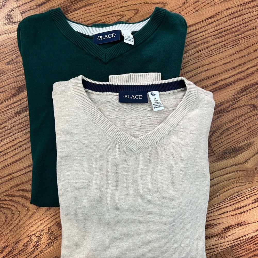 Children’s Place Boys V Neck Sweater Bundle Size 14